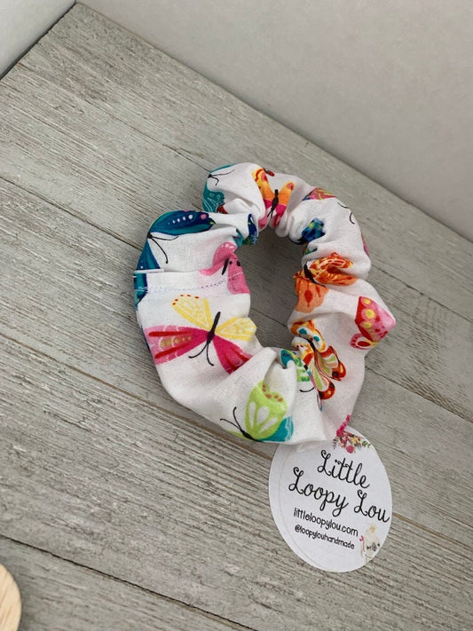 Colorful Butterfly, Cotton Scrunchy