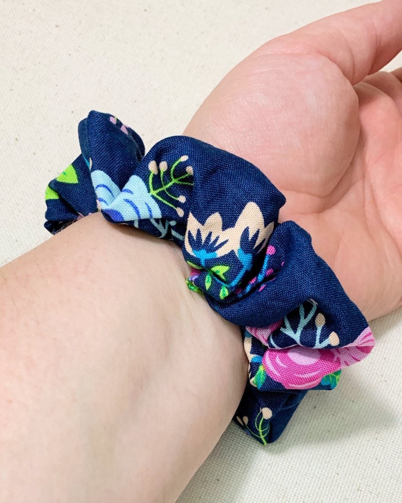 Navy Blue and Neon Scrunchy Watch Band