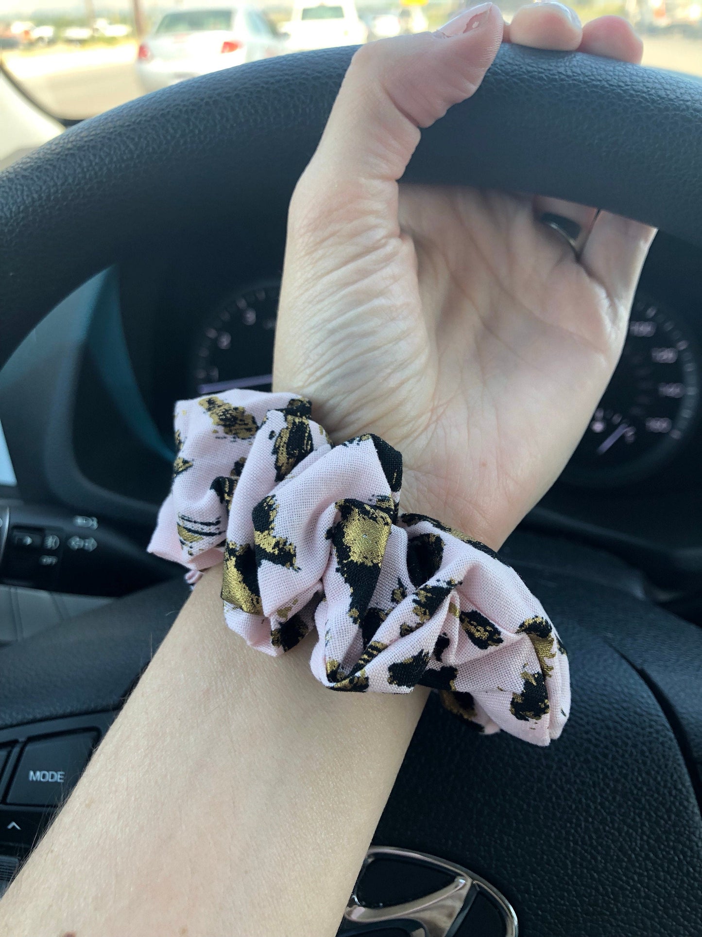 Pink and Gold Cheetah Scrunchy Watch Band