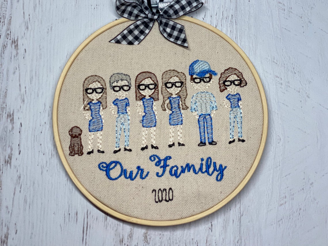 Embroidery Hoop Family Ornament