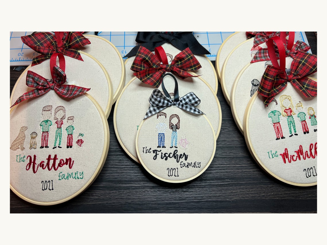 Embroidery Hoop Family Ornament