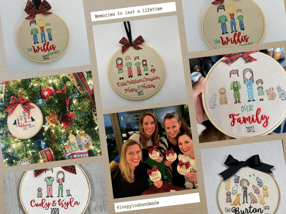 Embroidery Hoop Family Ornament