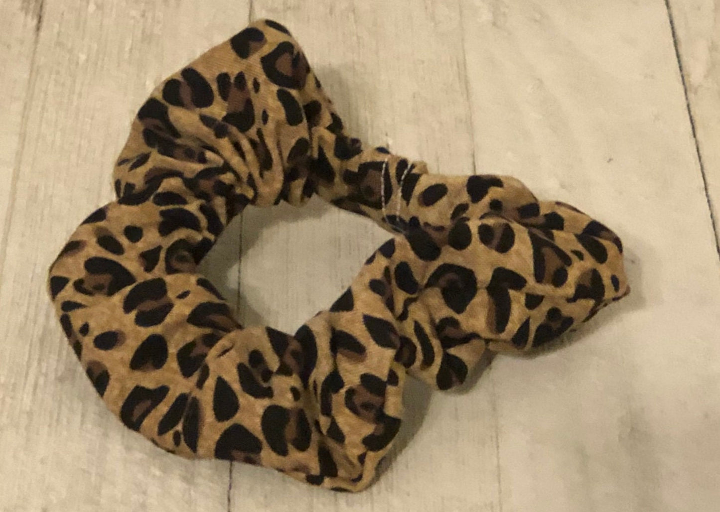 Cheetah Leopard Cotton Scrunchy Hair Tie, Ponytail Holder, Knot Bow, Hair Scarf, Gift for Best Friend, Animal Print