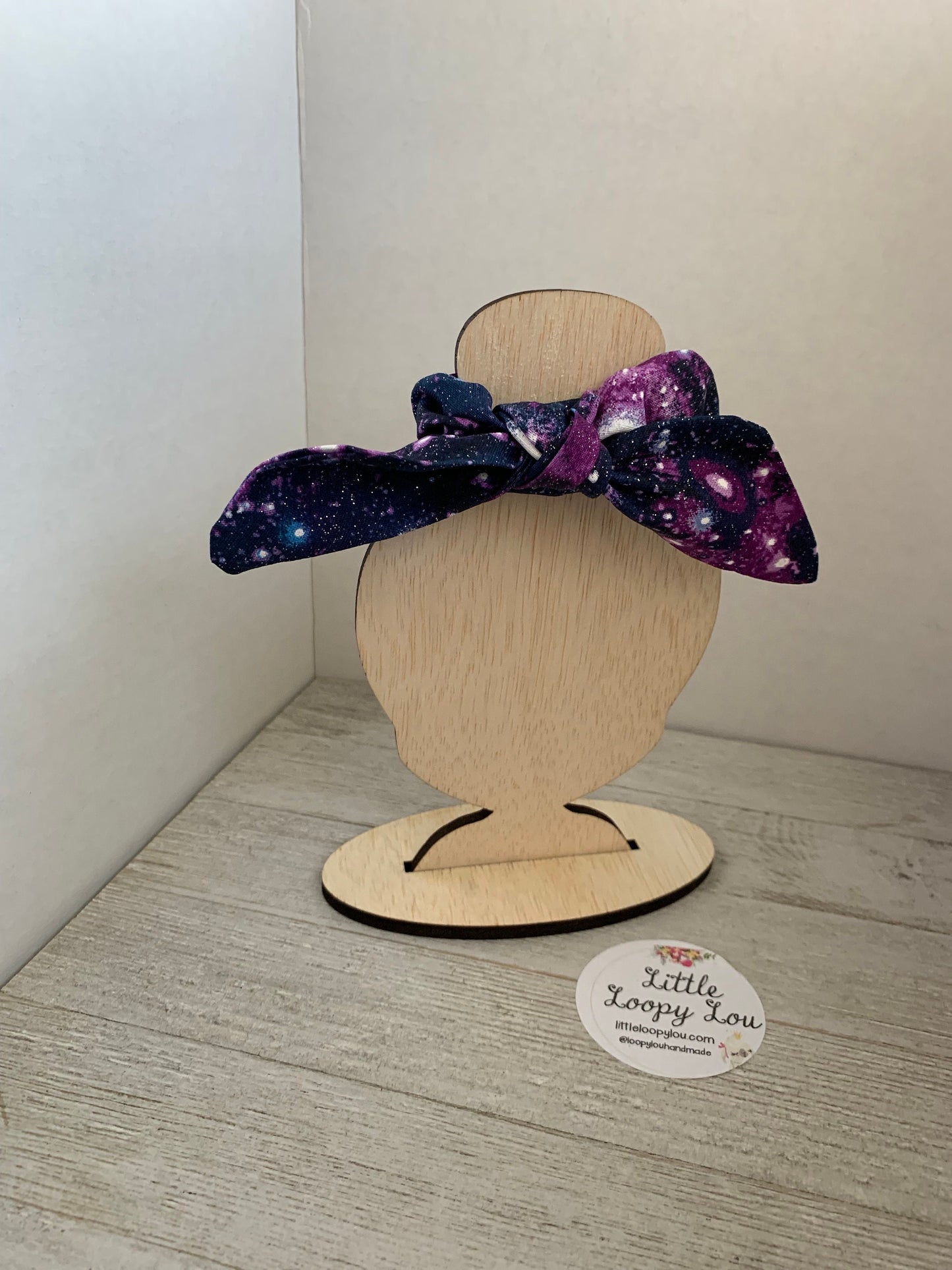 Purple Galaxy, Outer Space Knot Bun, Shimmery, Cotton Scrunchy