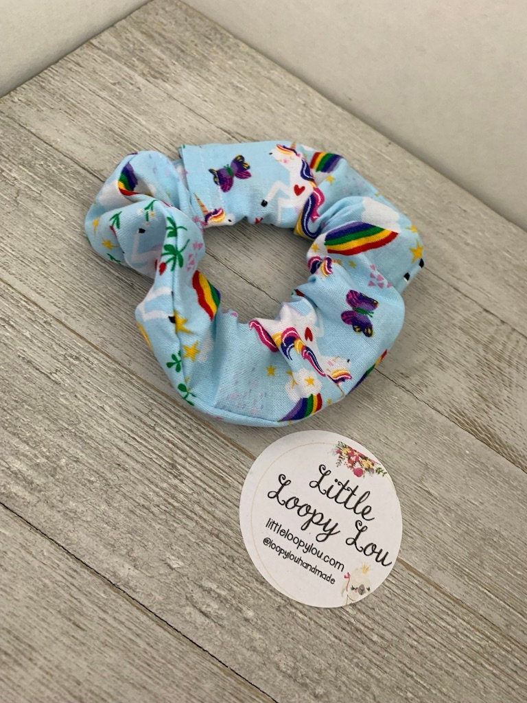 Rainbows and Unicorns, Cotton Scrunchy