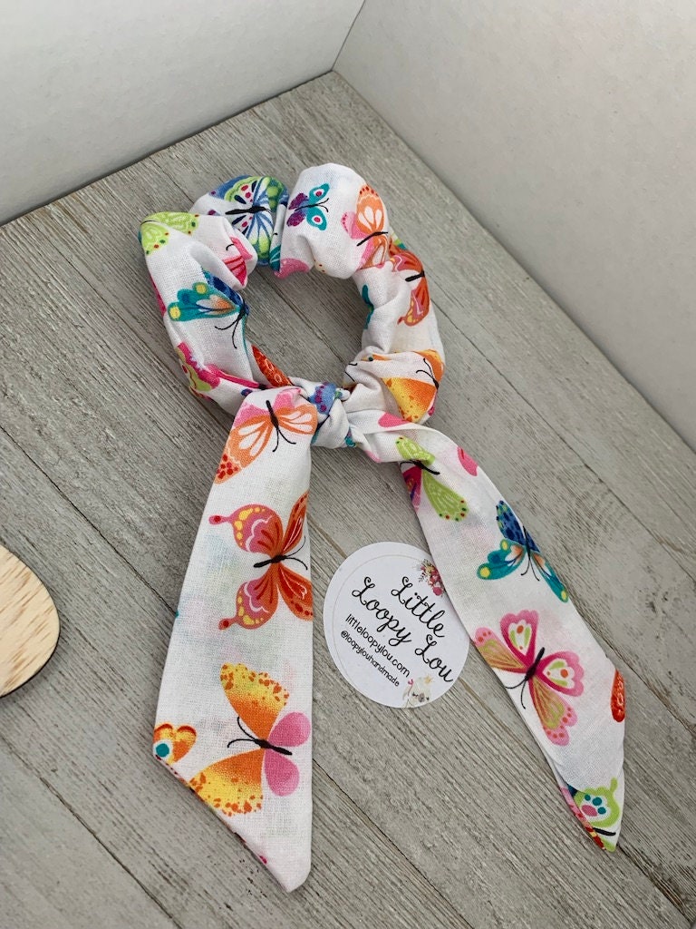 Colorful Butterfly, Cotton Scrunchy