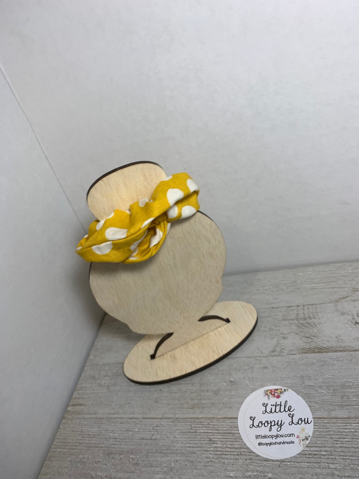 Yellow with White Dots, Cotton Scrunchy