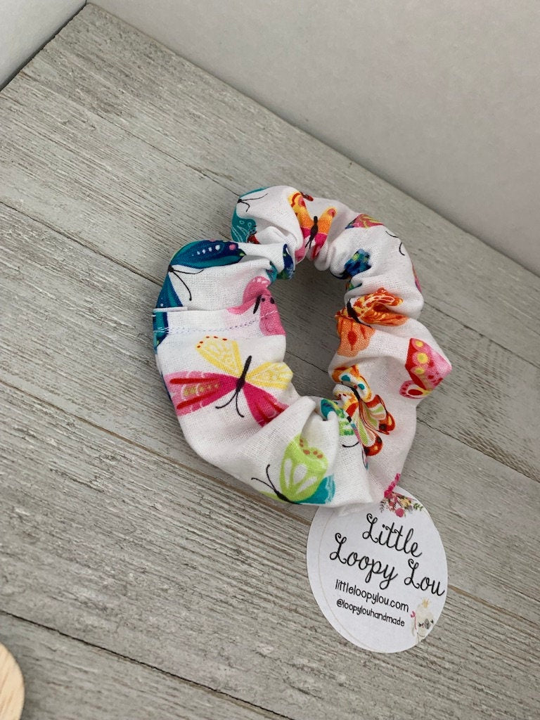 Colorful Butterfly, Cotton Scrunchy