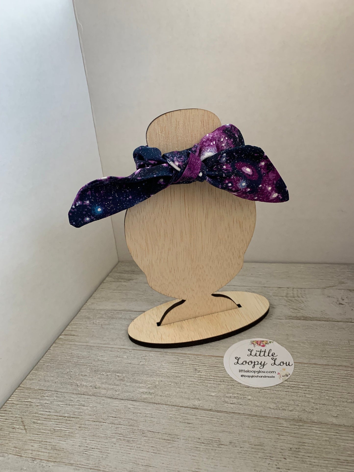 Purple Galaxy, Outer Space Knot Bun, Shimmery, Cotton Scrunchy