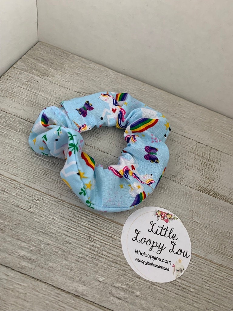 Rainbows and Unicorns, Cotton Scrunchy