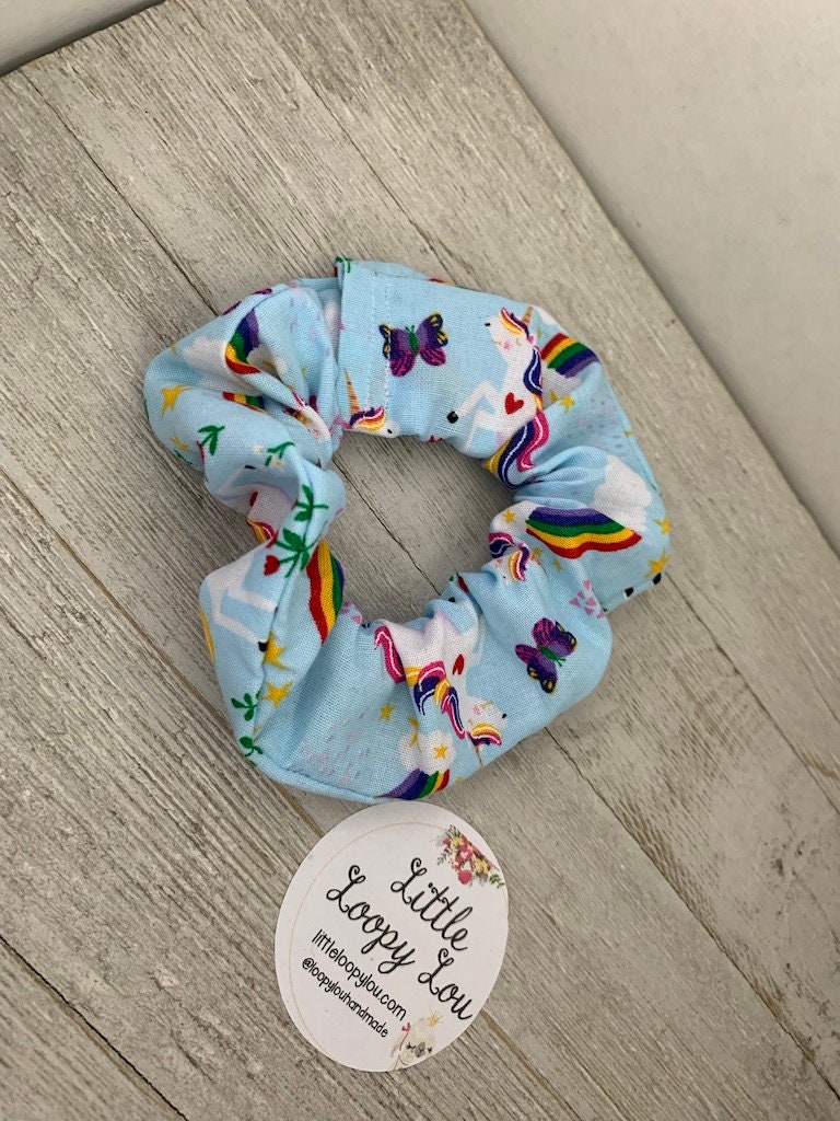 Rainbows and Unicorns, Cotton Scrunchy