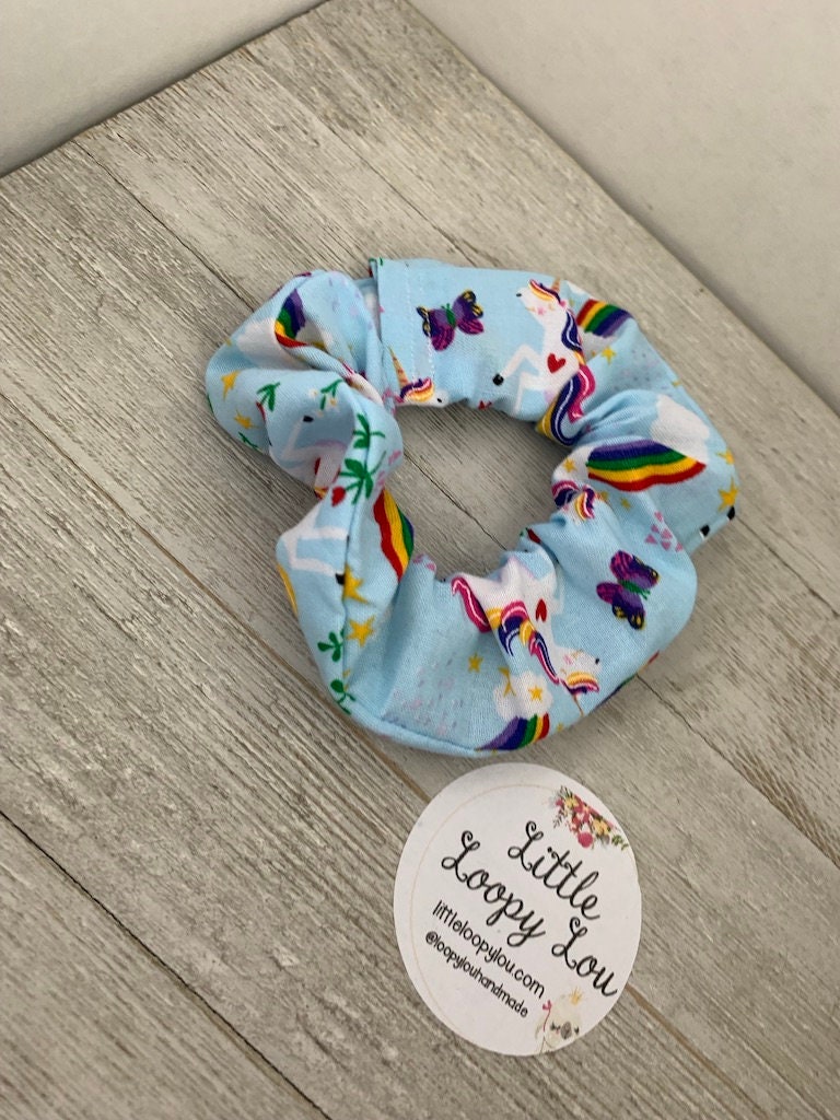 Rainbows and Unicorns, Cotton Scrunchy