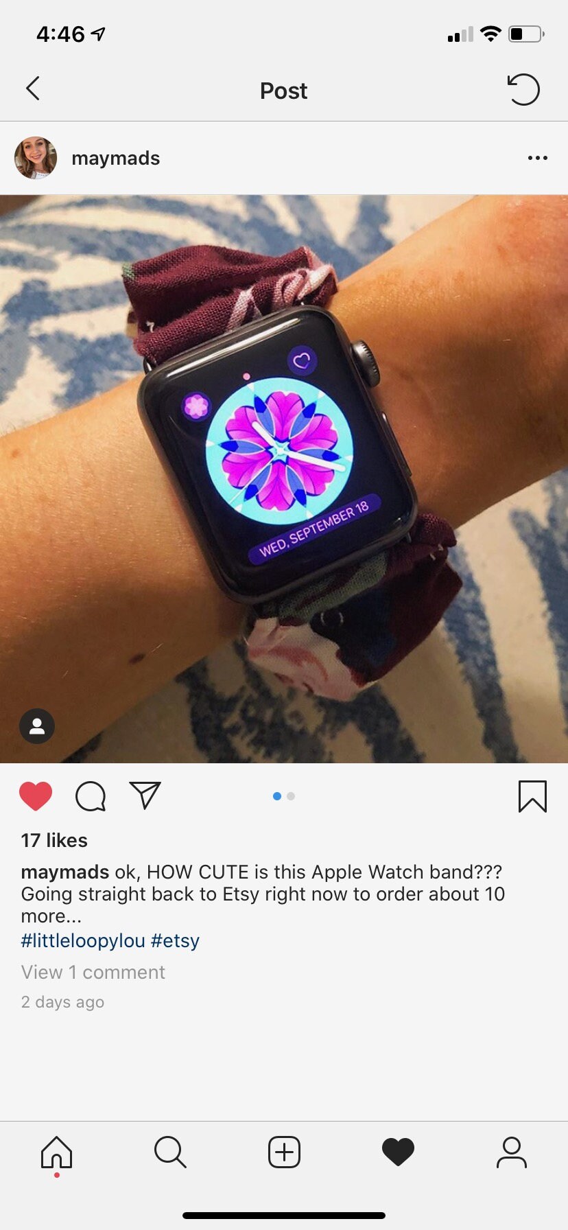 Berry Rose  Scrunchy Watch Band