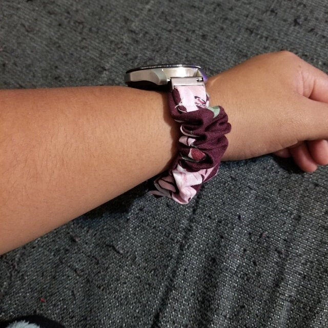 Berry Rose  Scrunchy Watch Band