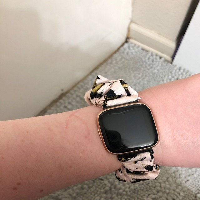 Pink and Gold Cheetah Scrunchy Watch Band