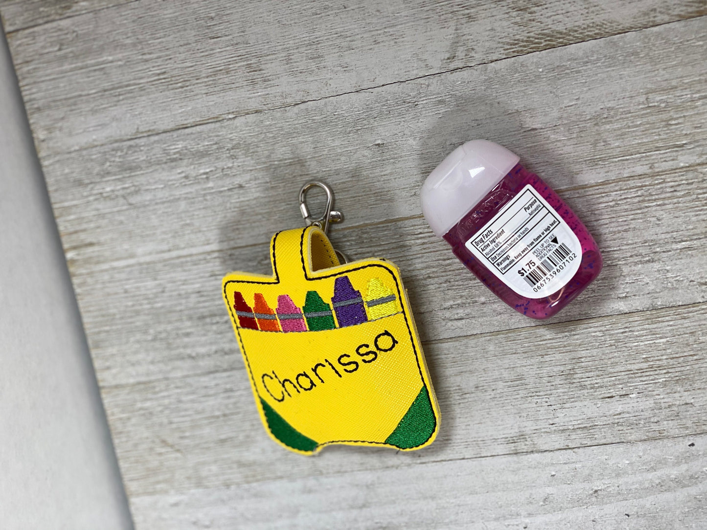 Crayon Hand Sanitizer Holder, Teacher Doorbell Holder, Bag or Lanyard Accessory, 1 oz Size, Teacher Gift, Keychain, Crayon Box, Bus Driver