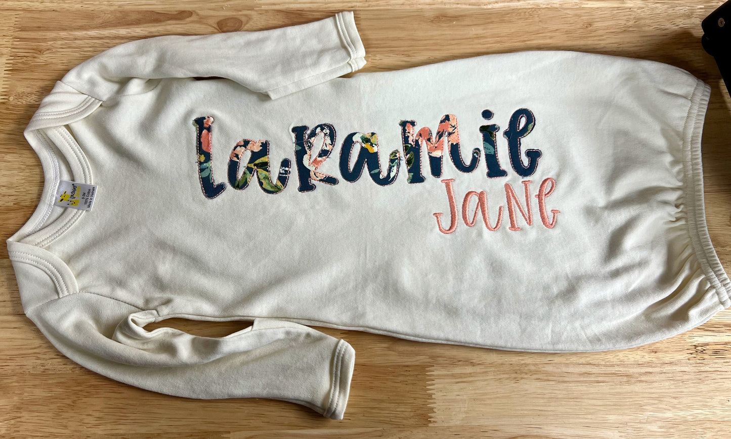 Personalized Embroidered Newborn Infant Gown