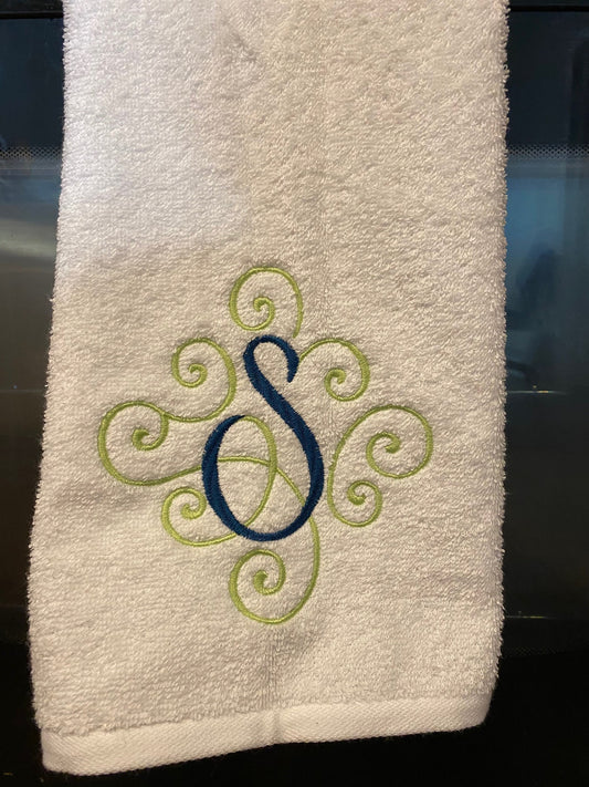 Monogrammed Hand Towel / Kitchen Towel / Wedding Gift / Personalized